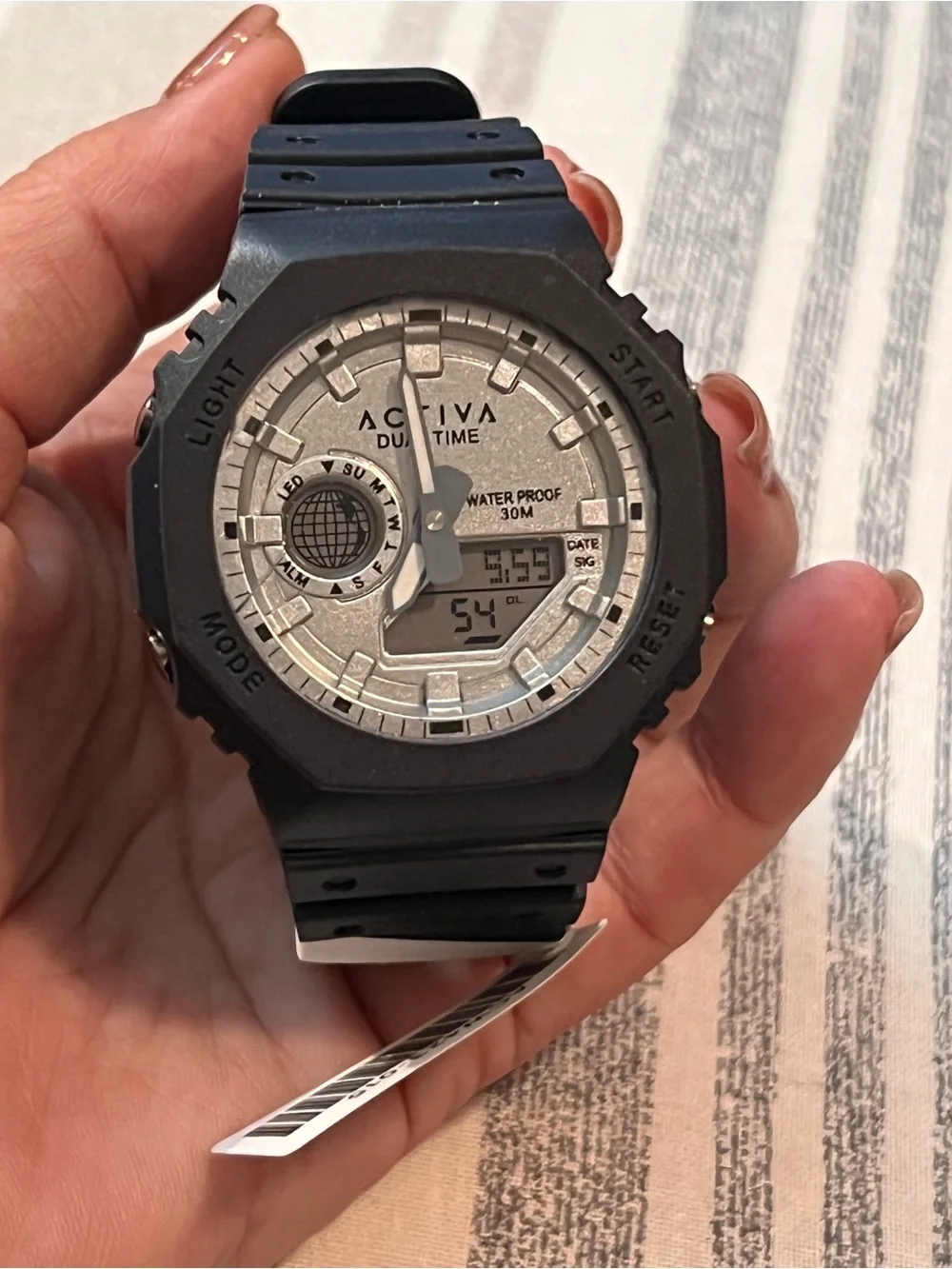Activa by Invicta Dual Time Digital-Analog Watch - Black and Silver